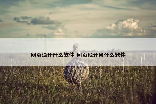 网页设计什么软件 网页设计用什么软件