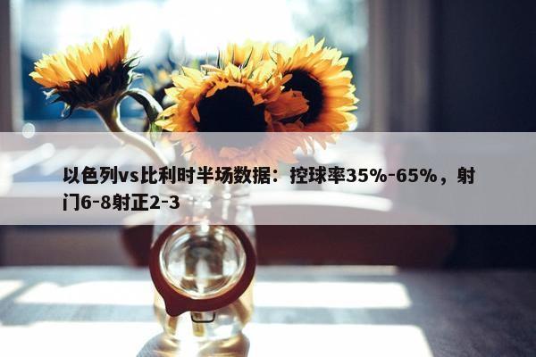 以色列vs比利时半场数据：控球率35%-65%，射门6-8射正2-3