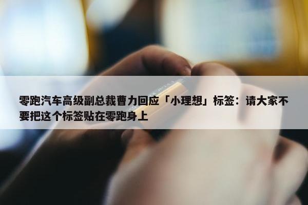 零跑汽车高级副总裁曹力回应「小理想」标签：请大家不要把这个标签贴在零跑身上