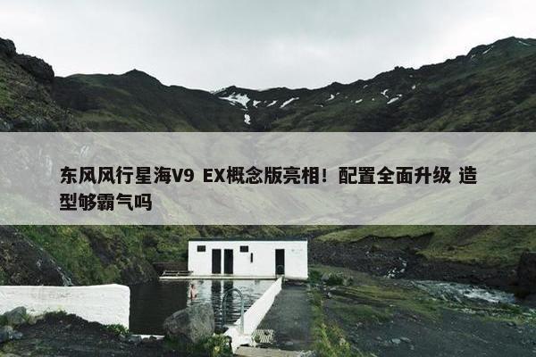 东风风行星海V9 EX概念版亮相！配置全面升级 造型够霸气吗