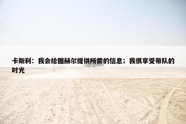 卡斯利：我会给图赫尔提供所需的信息；我很享受带队的时光