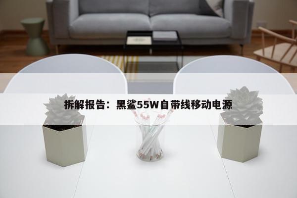 拆解报告：黑鲨55W自带线移动电源