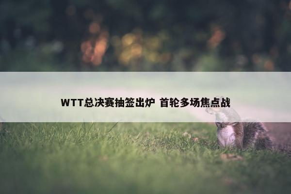 WTT总决赛抽签出炉 首轮多场焦点战