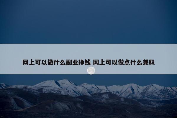 网上可以做什么副业挣钱 网上可以做点什么兼职