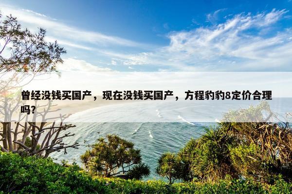 曾经没钱买国产，现在没钱买国产，方程豹豹8定价合理吗？