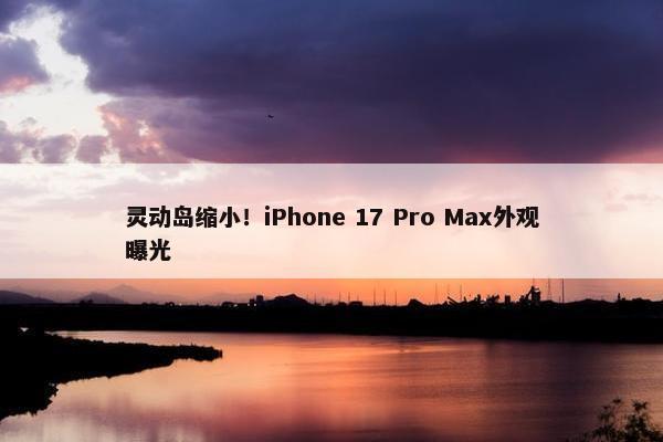 灵动岛缩小！iPhone 17 Pro Max外观曝光