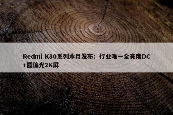 Redmi K80系列本月发布：行业唯一全亮度DC+圆偏光2K屏