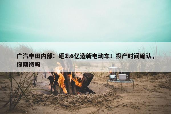 广汽丰田内部：砸2.6亿造新电动车！投产时间确认，你期待吗