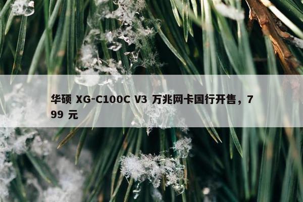 华硕 XG-C100C V3 万兆网卡国行开售，799 元