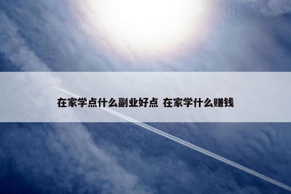 在家学点什么副业好点 在家学什么赚钱