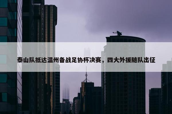 泰山队抵达温州备战足协杯决赛，四大外援随队出征