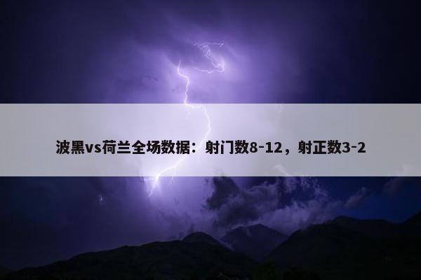 波黑vs荷兰全场数据：射门数8-12，射正数3-2