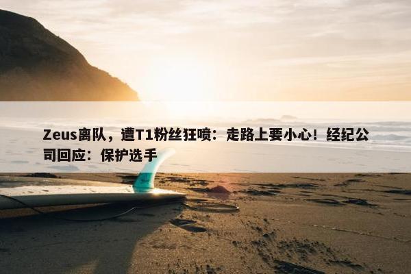 Zeus离队，遭T1粉丝狂喷：走路上要小心！经纪公司回应：保护选手