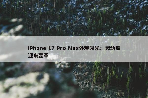 iPhone 17 Pro Max外观曝光：灵动岛迎来变革