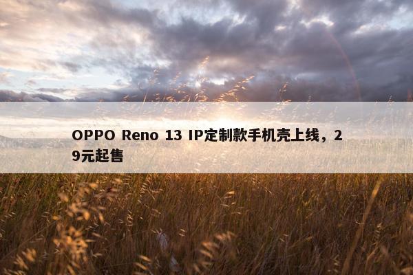 OPPO Reno 13 IP定制款手机壳上线，29元起售