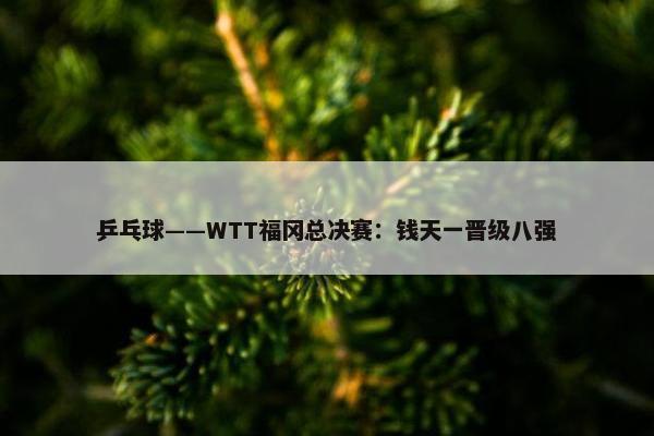 乒乓球——WTT福冈总决赛：钱天一晋级八强