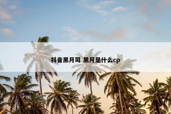 抖音黑月司 黑月是什么cp