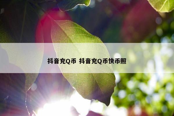 抖音充Q币 抖音充Q币快币照