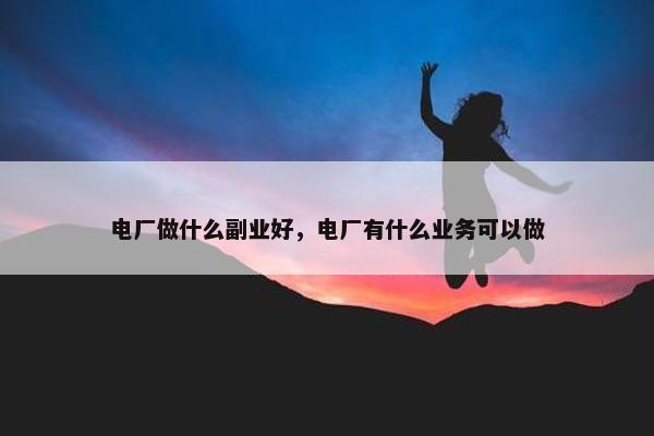 电厂做什么副业好，电厂有什么业务可以做