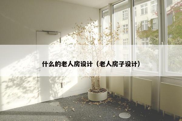 什么的老人房设计（老人房子设计）