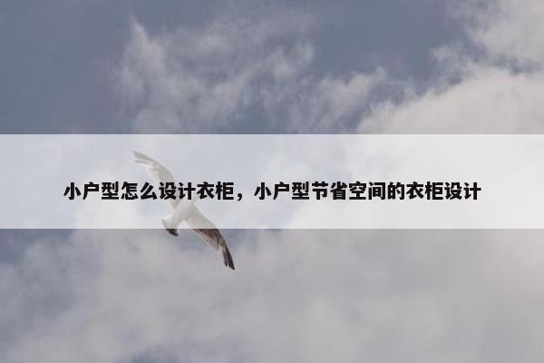 小户型怎么设计衣柜，小户型节省空间的衣柜设计