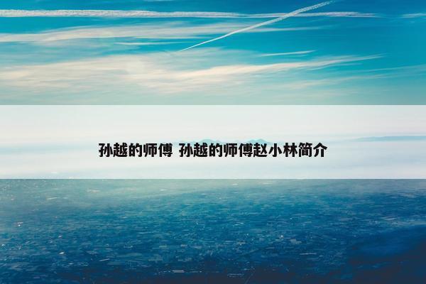 孙越的师傅 孙越的师傅赵小林简介