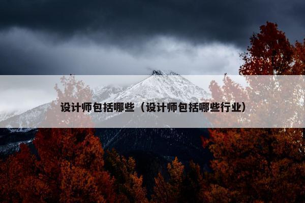 设计师包括哪些（设计师包括哪些行业）