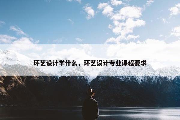 环艺设计学什么，环艺设计专业课程要求