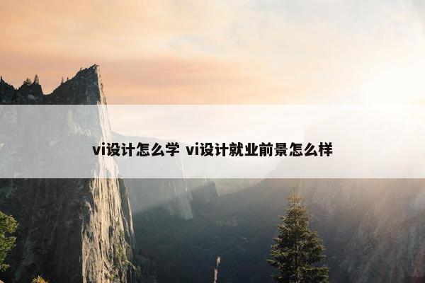 vi设计怎么学 vi设计就业前景怎么样