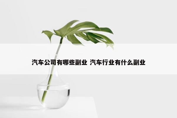 汽车公司有哪些副业 汽车行业有什么副业