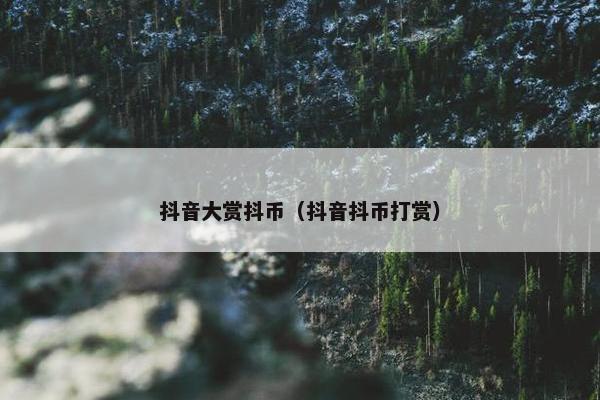 抖音大赏抖币（抖音抖币打赏）