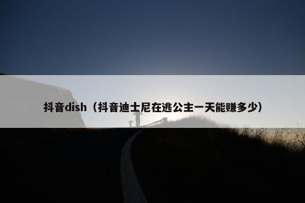 抖音dish（抖音迪士尼在逃公主一天能赚多少）