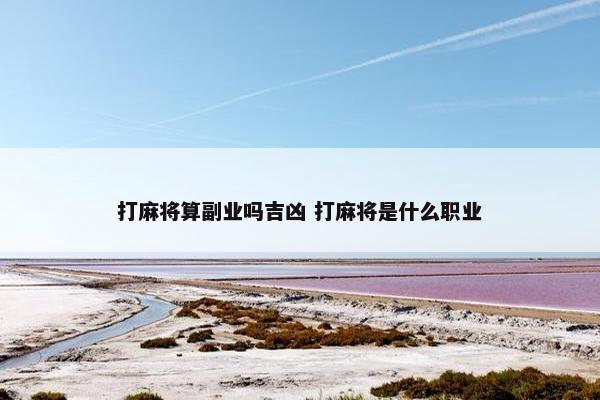 打麻将算副业吗吉凶 打麻将是什么职业