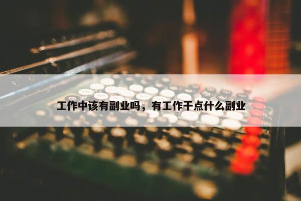 工作中该有副业吗，有工作干点什么副业