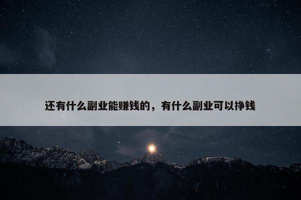 还有什么副业能赚钱的，有什么副业可以挣钱