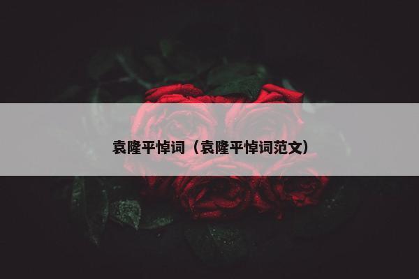 袁隆平悼词（袁隆平悼词范文）