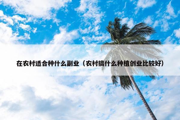 在农村适合种什么副业（农村搞什么种植创业比较好）