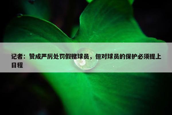 记者：赞成严厉处罚假赌球员，但对球员的保护必须提上日程