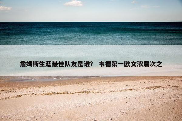 詹姆斯生涯最佳队友是谁？ 韦德第一欧文浓眉次之