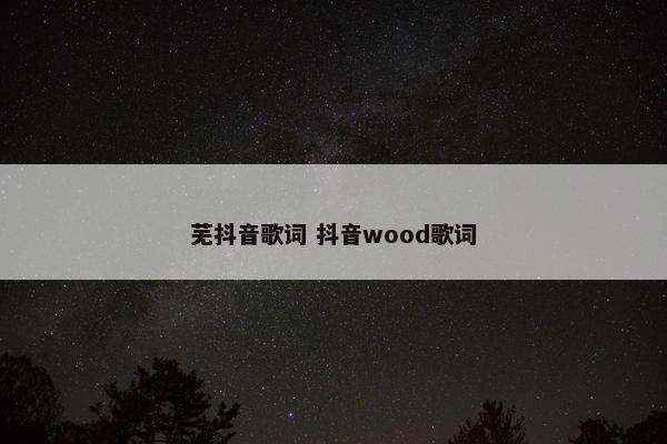 芜抖音歌词 抖音wood歌词