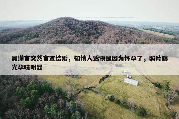 吴谨言突然官宣结婚，知情人透露是因为怀孕了，照片曝光孕味明显