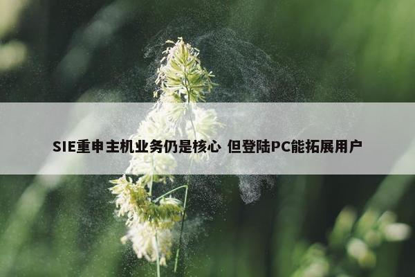 SIE重申主机业务仍是核心 但登陆PC能拓展用户