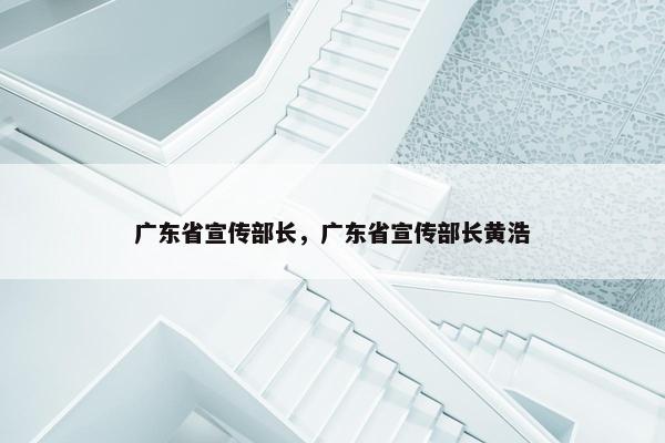 广东省宣传部长，广东省宣传部长黄浩