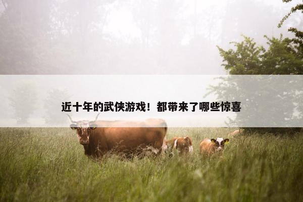 近十年的武侠游戏！都带来了哪些惊喜