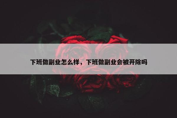 下班做副业怎么样，下班做副业会被开除吗