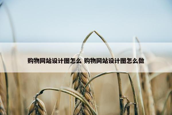 购物网站设计图怎么 购物网站设计图怎么做