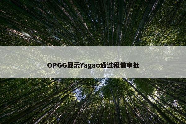 OPGG显示Yagao通过租借审批