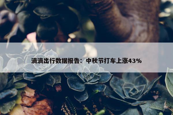 滴滴出行数据报告：中秋节打车上涨43%