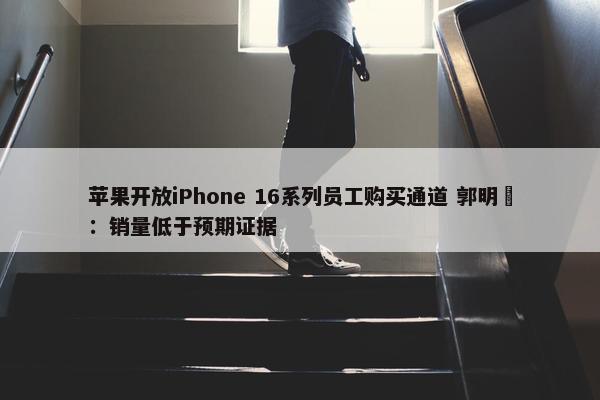 苹果开放iPhone 16系列员工购买通道 郭明錤：销量低于预期证据