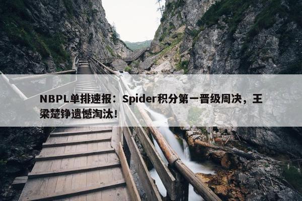 NBPL单排速报：Spider积分第一晋级周决，王梁楚铮遗憾淘汰！